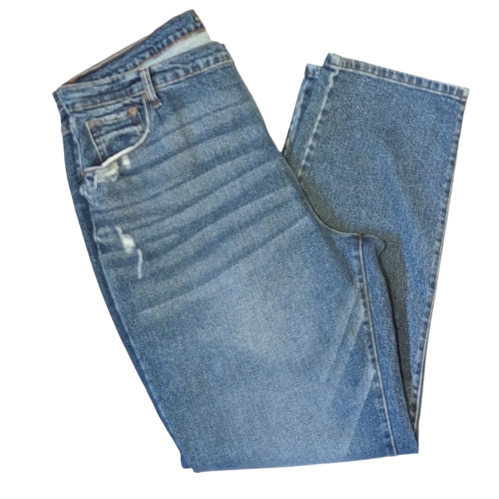 Fashion Nova High Rise Blue Distressed Jeans